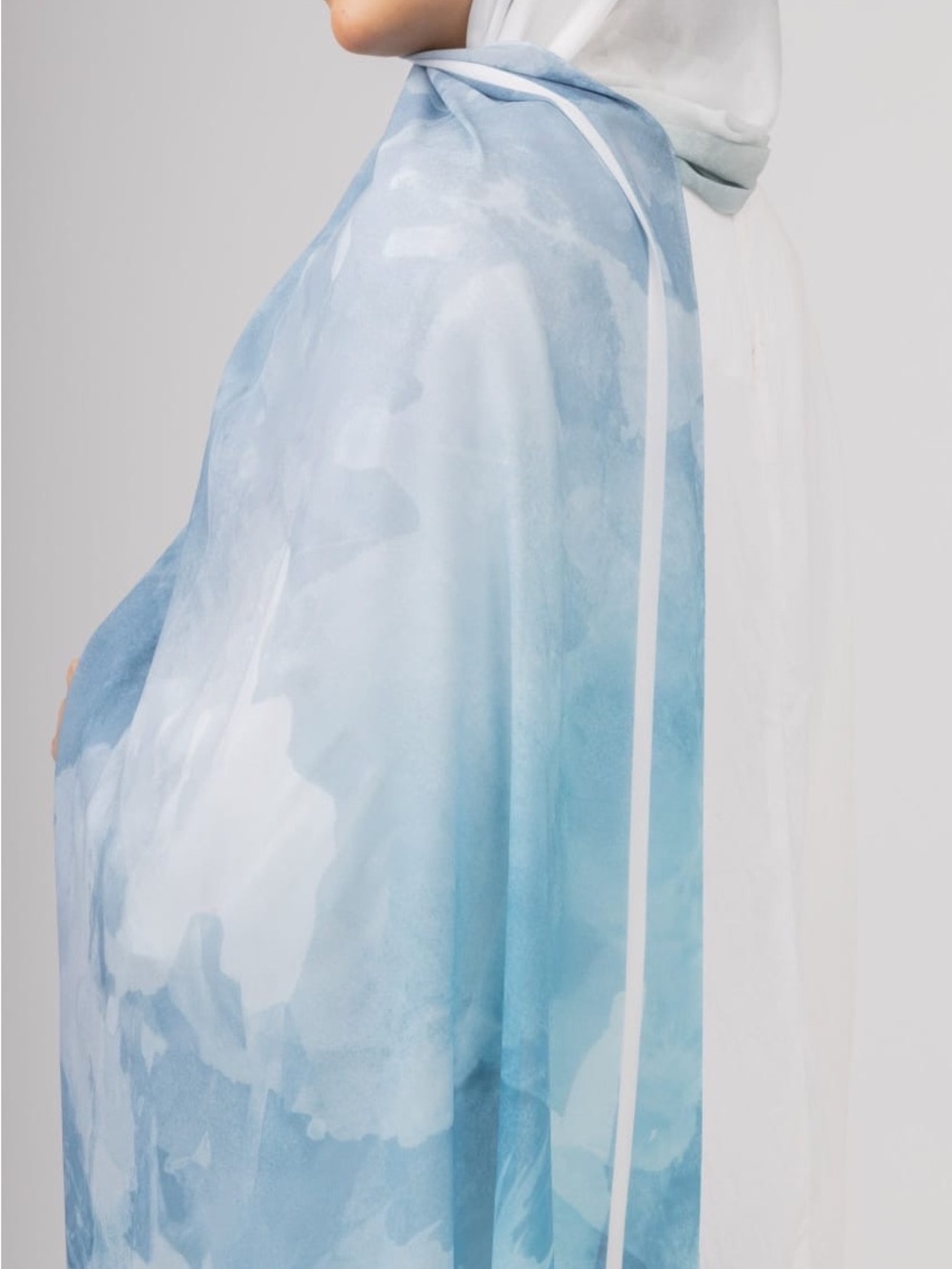 Sky Blue Watercolor Women’s Draped Top